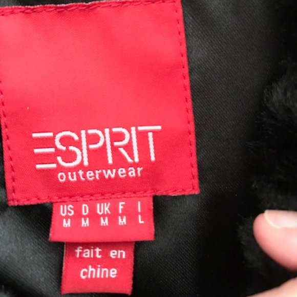 Esprit Black Faux Fur Jacket - Picture 14 of 15